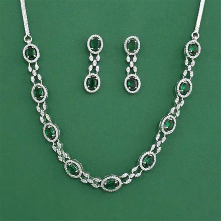 Cubic Zirconia Classic Necklace With Rhodium Plating