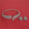 American Diamond Classic Necklace With Rhodium Plating & 2 Tone Plating