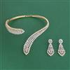 Cubic Zirconia Classic Necklace With 2 Tone Plating Rhodium Plating