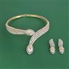 American Diamond Hasli Necklace with Rhodium Plating 2 Tone Plating