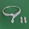 American Diamond Hasli Necklace with Rhodium Plating 2 Tone Plating