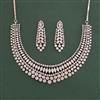 Cubic Zirconia Classic Necklace With Rhodium Plating Mehndi Plating