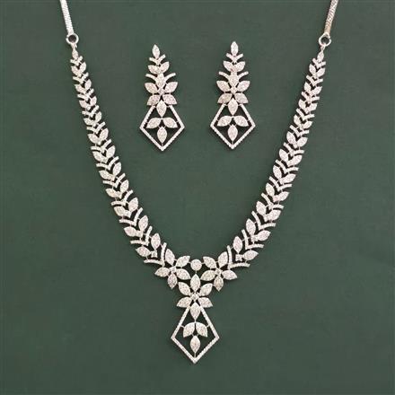 Cubic Zirconia Classic Necklace With Mehndi Plating Rhodium Plating 2tone Plating
