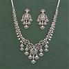 Cubic Zirconia Classic Necklace With 2 Tone Plating Rhodium Plating