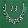 Cubic Zirconia Classic Necklace With Rhodium Plating Mehndi Plating