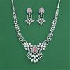 Cubic Zirconia Classic Necklace With Rhodium Plating