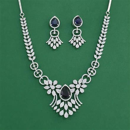 Cubic Zirconia Classic Necklace With Rhodium Plating