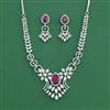 Cubic Zirconia Classic Necklace With Rhodium Plating