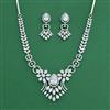 Cubic Zirconia Classic Necklace With Rhodium Plating