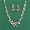 Cubic Zirconia Classic Necklace With Mehndi Plating Rhodium Plating 2tone Plating