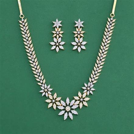 Cubic Zirconia Classic Necklace With Mehndi Plating Rhodium Plating 2tone Plating