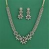 Cubic Zirconia Classic Necklace With Mehndi Plating Rhodium Plating 2tone Plating