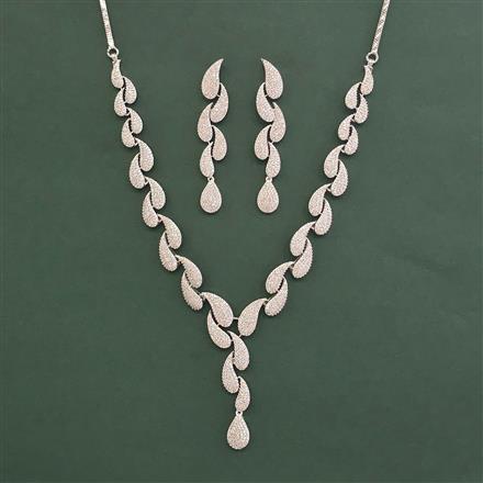 Cubic Zirconia Classic Necklace With Rhodium Plating