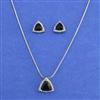 Cz Classic Pendant Set With Rhodium Plating