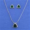 Cz Classic Pendant Set With Rhodium Plating