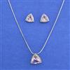 Cz Classic Pendant Set With Rhodium Plating