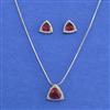 Cz Classic Pendant Set With Rhodium Plating