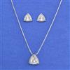 Cz Classic Pendant Set With Rhodium Plating
