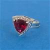 Cubic Zirconia Adjustable Ring With Rhodium Plating