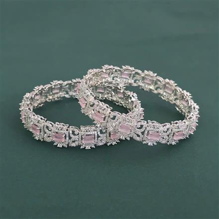 Cubic Zirconia Classic Bangles With Rhodium Plating