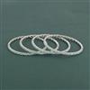 Cubic Zirconia 4 Pc Bangles With Rhodium Plating