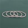 Cubic Zirconia 4 Pc Bangles With Rhodium Plating