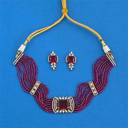 Cubic Zirconia Classic Necklace Set With Mehndi Plating