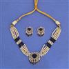 Cz Choker Necklace Set With 2tone Plating
