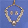 Cz Choker Necklace Set With 2tone Plating