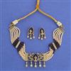 Cz Choker Necklace Set With Mehndi Plating