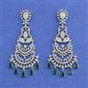 Cz Classic Earring With Rhodium Plating
