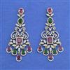 Cz Long Earring With 2tone Plating
