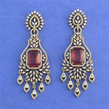 Cz Classic Earring With Mehndi Plating