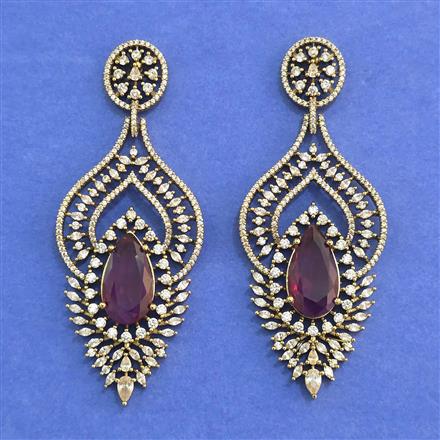 Cz Classic Earring With Mehndi Plating