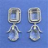 Cz Classic Earring With Rhodium Plating