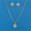 Cubic Zirconia Classic Pendant Set With 2 Tone Plating Rhodium Plating