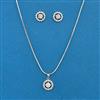 Cubic Zirconia Classic Pendant Set With 2 Tone Plating Rhodium Plating