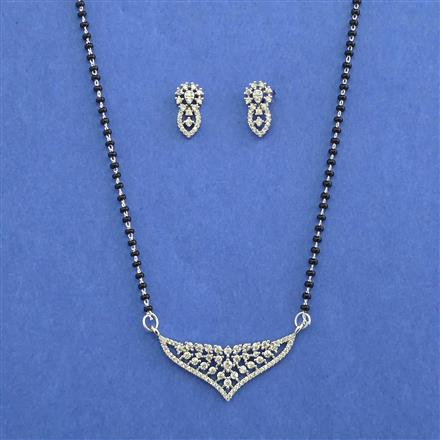 Cz Classic Mangalsutra With Rhodium Plating