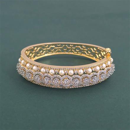 Cubic Zirconia Openable Kada With 2 Tone Plating