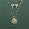 Cubic Zirconia Pearl Pendant Set With Gold Plating