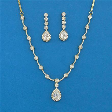 Cubic Zirconia Classic Necklace Set With Mehndi Plating