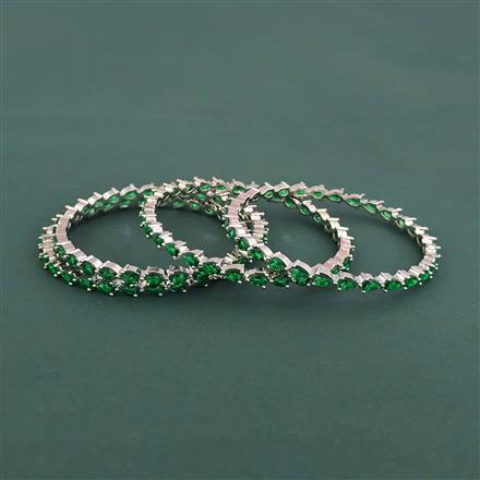 Cubic Zirconia Classic Bangles With Rhodium Plating