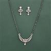 American Diamond Classic Mangalsutra with Rhodium Plating 2 Tone Plating