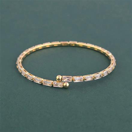 Cubic Zirconia Classic Kada With Rhodium Plating Gold Plating