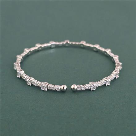 Cubic Zirconia Classic Kada With Rhodium Plating Gold Plating