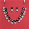Cz Classic Necklace Set With Rhodium Plating