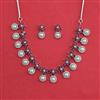 Cz Classic Necklace Set With Rhodium Plating