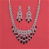Cz Classic Necklace Set With Rhodium Plating