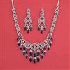 Cz Classic Necklace Set With Rhodium Plating