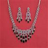 Cz Classic Necklace Set With Rhodium Plating